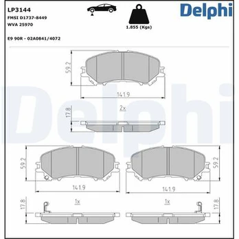 DELPHI LP3144 Brake pad set