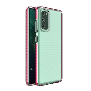 Dėklas Spring Case clear TPU Samsung Galaxy A72 4G Rožinis
