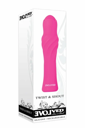 EVOLVED TWIST & SHOUT Pink Flexible Silicone Intimate Device 13cm