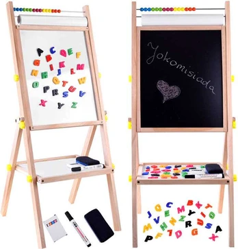 Wooden board 3in1 easel, chalk, felt-tip pens TA0096