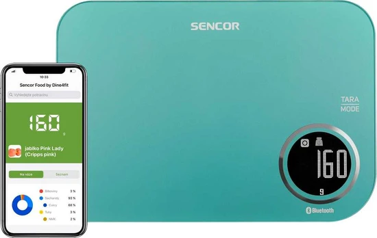 Virtuvinės svarstyklės Sencor SKS 7071GR su Bluetooth