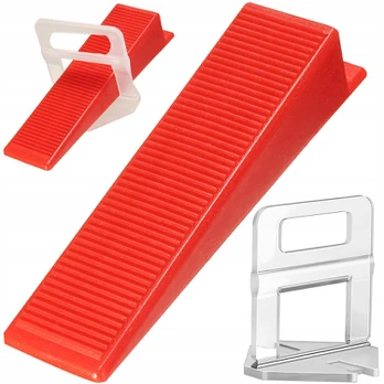Tile leveling system 100 clips 100 wedges