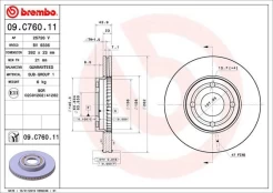 Stabdžių diskas BREMBO 09.C760.11 kaina