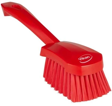 Opvaskebørste, Vikan, 27cm, rød, polyester/PP/rustfrit stål, m/kort skaft