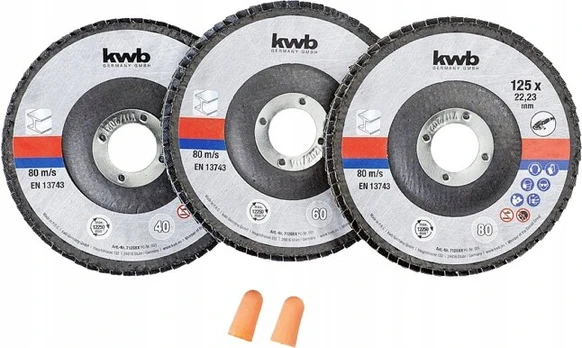 Kwb Šlifavimo diskų rinkinys 125 mm su kamščiais