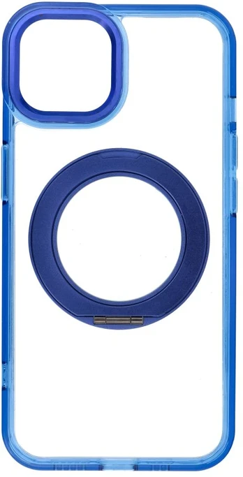 Dėklas Oem Case for iPhone 13 Frame Circle Stand compatible with MagSafe navy mėlynas