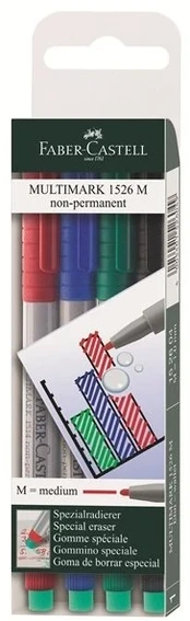 FABER-CASTELL Marker Multimark non-perm. M 4er Dėklas 5Stk