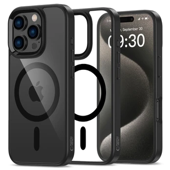 Juodas / skaidrus dėklas Apple iPhone 16 Pro telefonui "Tech-Protect Magmat Magsafe"