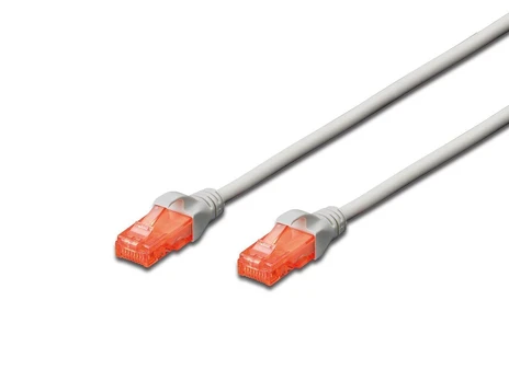 DIGITUS Patchkabel Cat6 U/UTP 2xRJ45 0.25m grau Hebelschutz