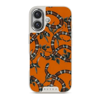 Bitter Apricot - Snake iPhone 16 Case, Elite Light (MagSafe) / Silver