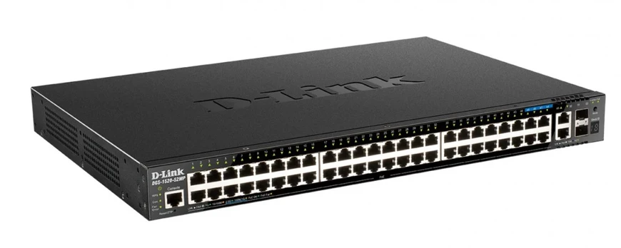 Šakotuvas D-Link 52-P SMART MANAGED POE+ SWITCH/GIGABIT STACKABLE 4X10G 4X2.5