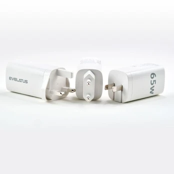 Evelatus 65W Max Fast Charger CN USB-C1 / USB-C1 / USB-A White