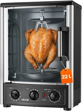 VEVOR Stalviršinis vertikalus rotiserijos grilis 22 l