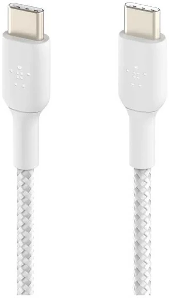 Belkin USB-C TO USB-C BRAIDED PVC/Baltas 1M TWIN PACK
