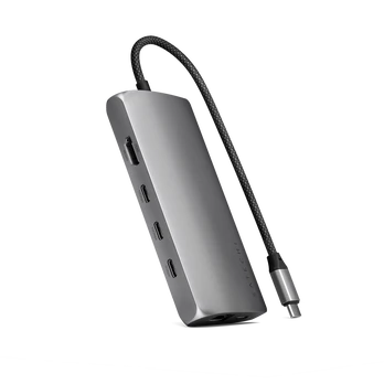 Satechi USB-C Multiport Adapter 8K with Ethernet V3 - Space Gray)