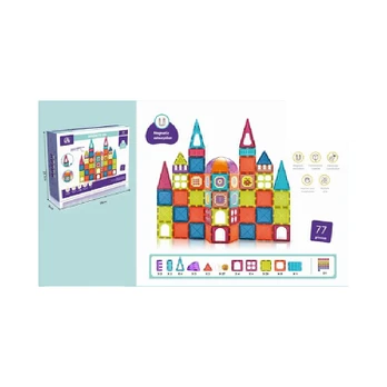 Magnetinis konstruktorius „Magnetic Tiles”, 77 detalių