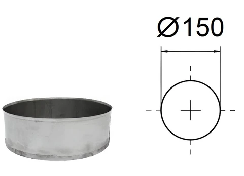 Apatinis dangtis. D-150 mm.