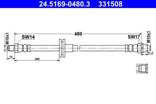 ATE 24.5169-0480.3 Brake hose