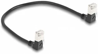 DELOCK RJ45 Netzkab Cat.6A S/FTP Slim 90° gewink. 0,25m schw