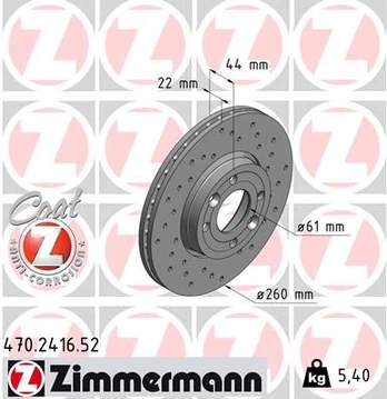 Stabdžių diskas ZIMMERMANN 470.2416.52