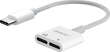 USB adapteris Somostel SMS-BZ06 USB-C – 3,5 mm lizdas + USB-C baltas (28857)
