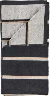 Zone Denmark - Sauna Bath Towel 140x70 cm - Black, Soft Grey, Camel