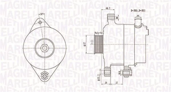 Kintamosios srovės generatorius MAGNETI MARELLI 063731949010