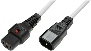 MicroConnect Powercord C13 IEC Lock - C14 Baltas 1,5m, PC1278
