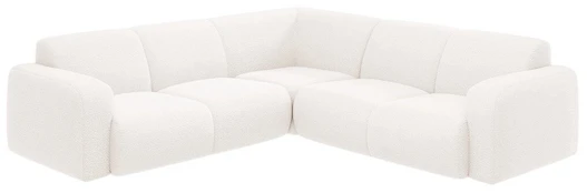 Kampinė sofa Micadoni Molino Boucle, balta, 252 x 252 cm x 75 cm