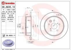 Stabdžių diskas BREMBO 08.A635.11 kaina