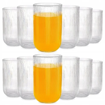 Vilde stiklinės 400 ml, 12 vnt. - raižytas dizainas