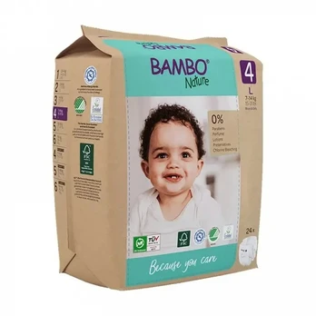 Sauskelnės Bambo Nature, 4 dydis, 7 - 14 kg, 24 vnt.