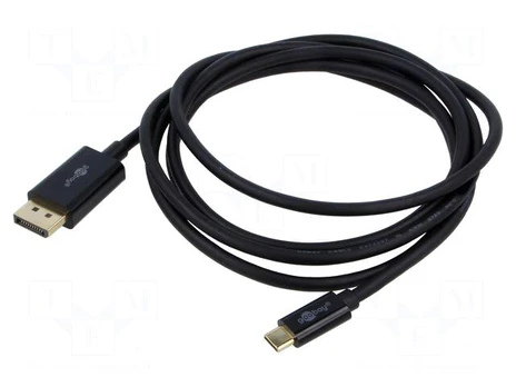 Cable | DisplayPort plug,USB C plug | PVC | 2m | black