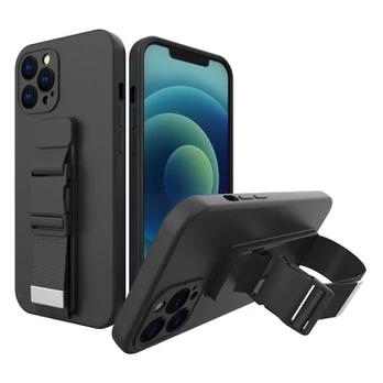 Dėklas su dirželiu Rope case gel TPU iPhone XS Max Juodas