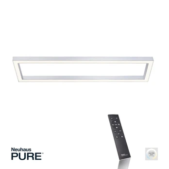 LED lubinis šviestuvas PURE Lines, 110 x 30 cm, sidabrinis, CCT, nuotolinio