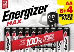 Energizer MAX AA 6+4 zdarma 1.5V alkalické