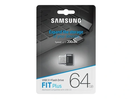 USB raktas Samsung FIT Plus MUF-64AB/APC 64GB USB 3.1 Black/Silver
