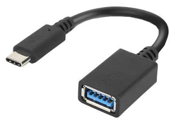 USB adapteris Lenovo 0.14 m, Black, USB-C to USB-A Adapter