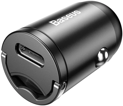 Baseus Tiny Star 1x USB QC 3.0 3A 30W, Black - automobilinis įkroviklis