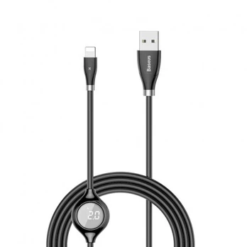 Baseus Lightning Big Eye 2A 1m kabelis su ekranu, juodas