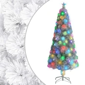 Dirbtinė Kalėdų eglutė su LED, balta, 210cm, optinis pluoštas kaina