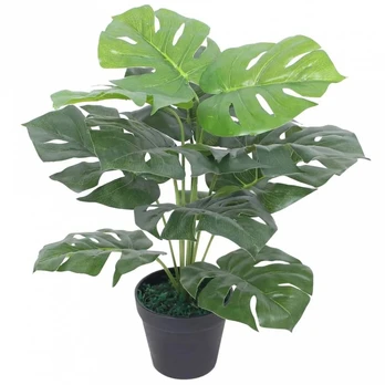 Dirbtinis monstera augalas su vazonu, 45 cm, žalias