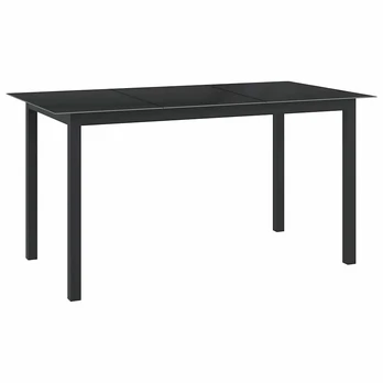 Sodo stalas, antracito, 150x90x74cm, aliuminis ir stiklas