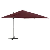 Gembinis skėtis su stulpu ir LED lemputėmis, raudonas, 250cm kaina