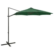 Gembinis skėtis su stulpu ir LED lemputėmis, žalias, 300cm kaina