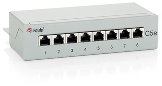 Equip Patchpanel 8x RJ45 Cat5e 10" 1HE grau Desktop kaina
