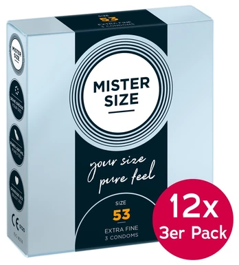 Mister Size 53mm12xpackof3 Prezervatyvai