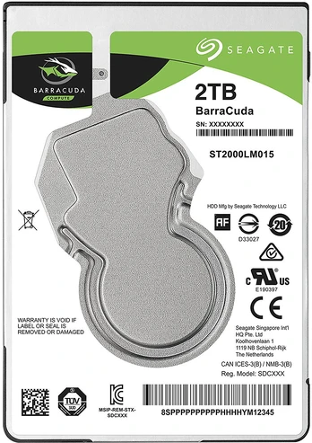 HDD|SEAGATE|Barracuda|2TB|SATA 3,0|128 MB|5400 aps./min.|2,5"|Storis 7mm|ST2000LM015