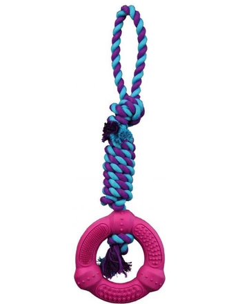 Trixie žiedas su virvele "Denta Fun", 12 cm / 41 cm