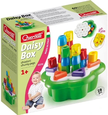Gėlės formos kibirėlis su figūrėlėmis Quercetti Daisy Box, 28 d.